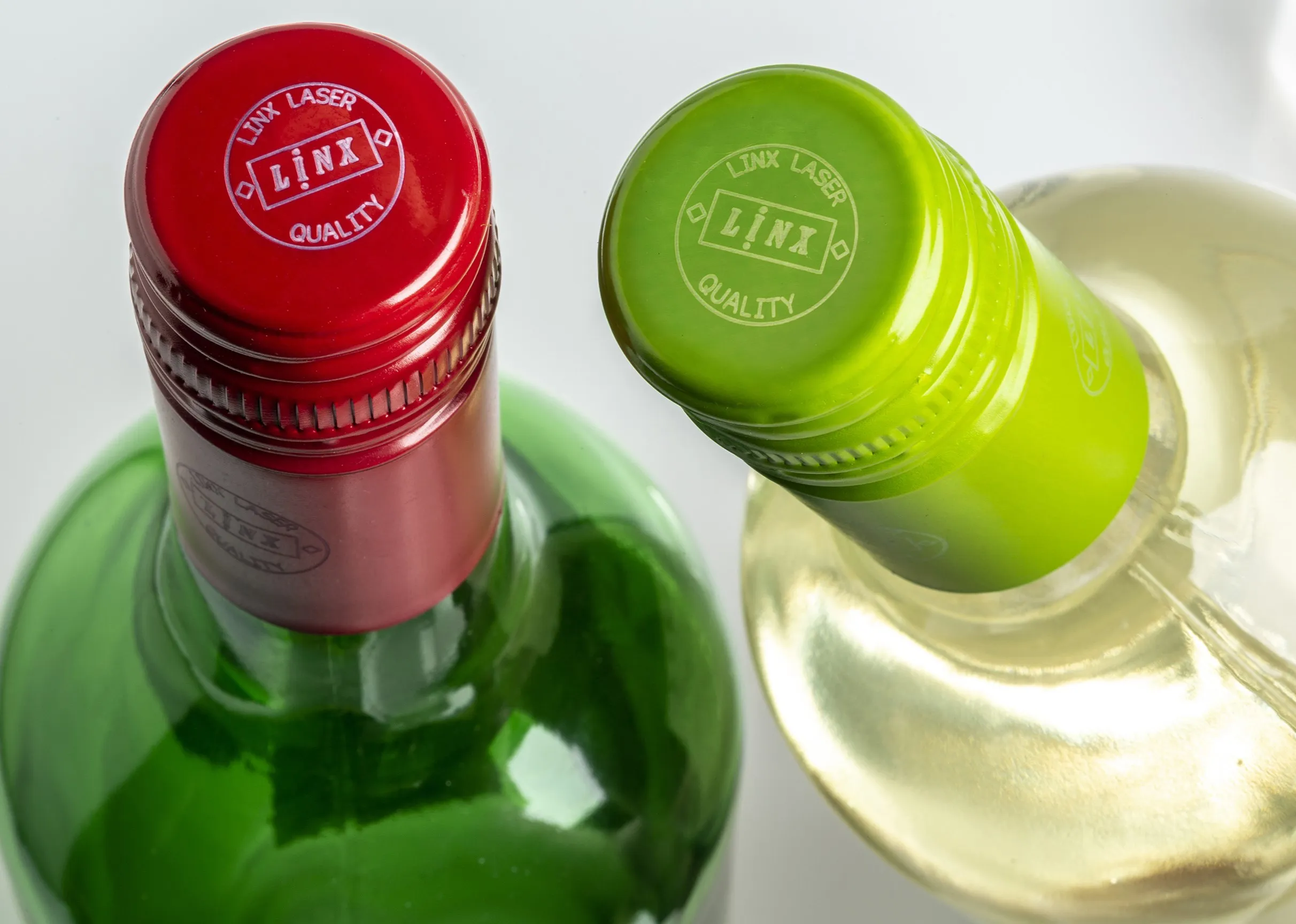 Laser marking for beverage industry on metal wine bottle cap